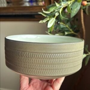 Vintage Denby Camelot Chevron Pattern Round Bowl, England.